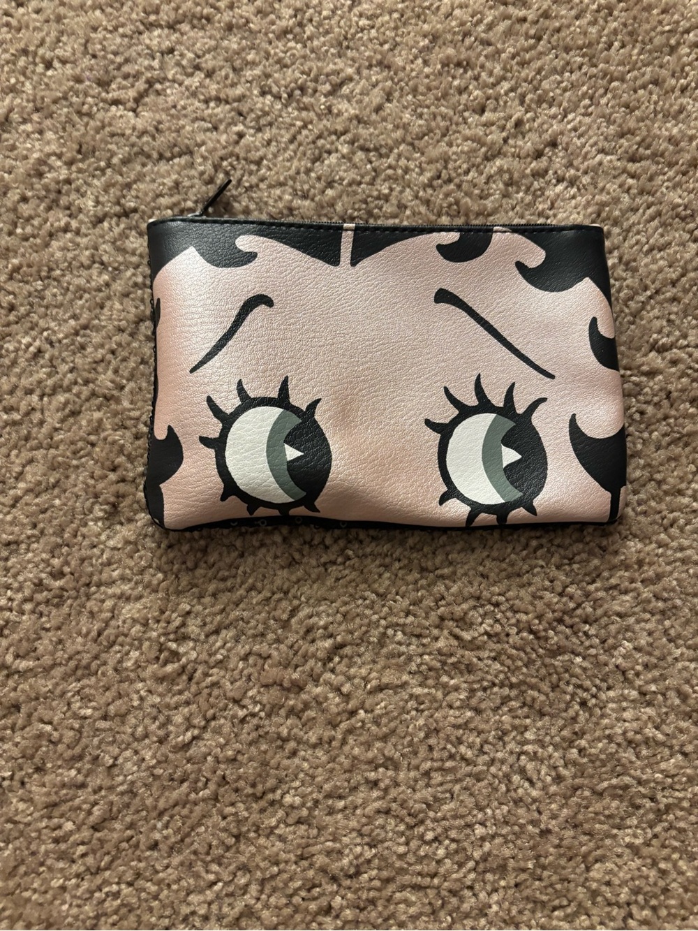 Betty Boop Pink & Black Face Zip Pouch